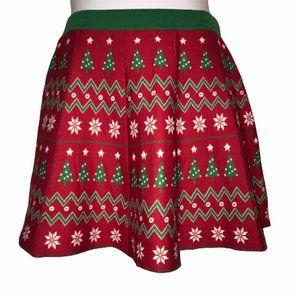 NWT It's Our Time Red Christmas Sweater Skirt XL